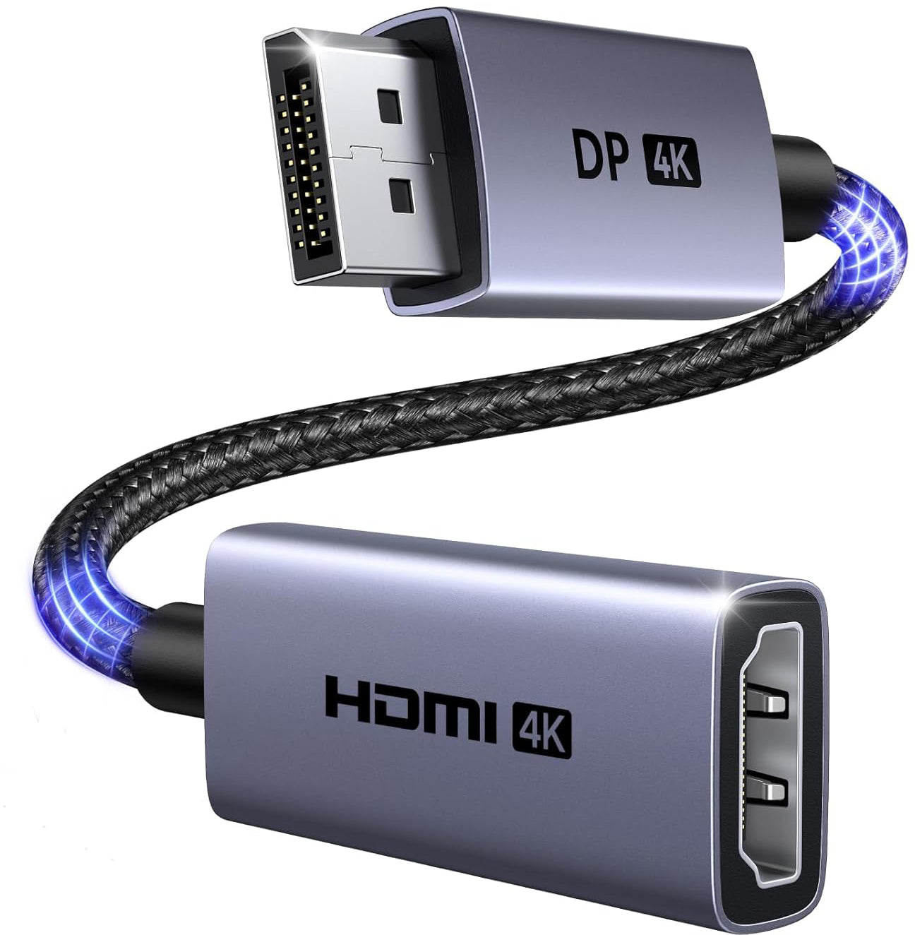 Ugreen 95418 Kabel DisplayPort zu HDMI – 4K (3840 × 2160) @ 60 Hz, 20 cm, für Geräte mit DisplayPort