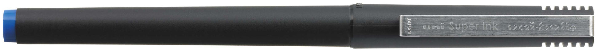 Uni-Ball Micro UB-120 – Tintenroller, 0,3 mm, Blau, dokumentenecht, wasserfest, mit Kappe, Schwarz