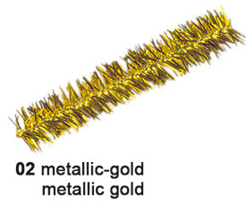 Ursus Pfeifenputzer, Chenilledraht, Gold, Metallic, Ø 9 mm × 50 cm, 10 Stk.