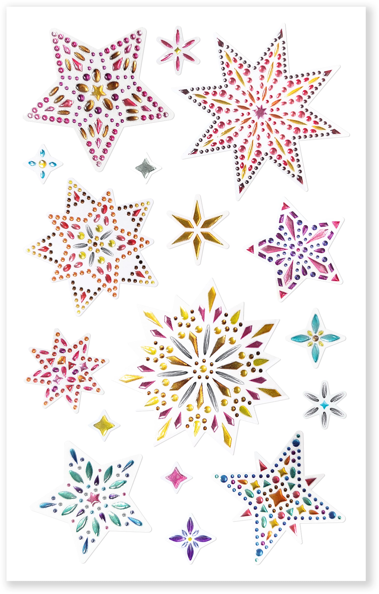 Ursus Sticker/Etiketten, Sterne, 1 Blatt, 17 Stk, 11 × 21 cm