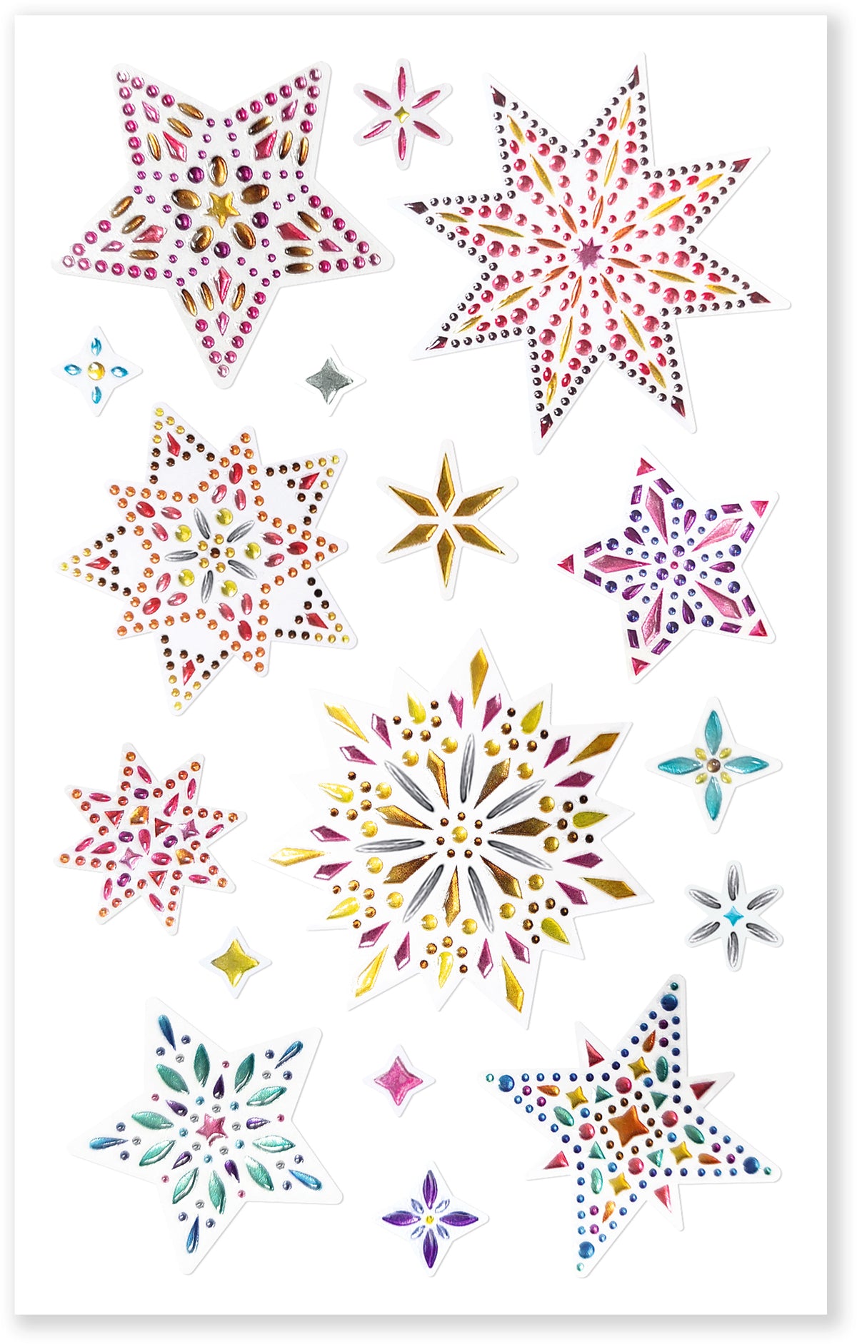 Ursus Sticker/Etiketten, Sterne, 1 Blatt, 17 Stk, 11 × 21 cm