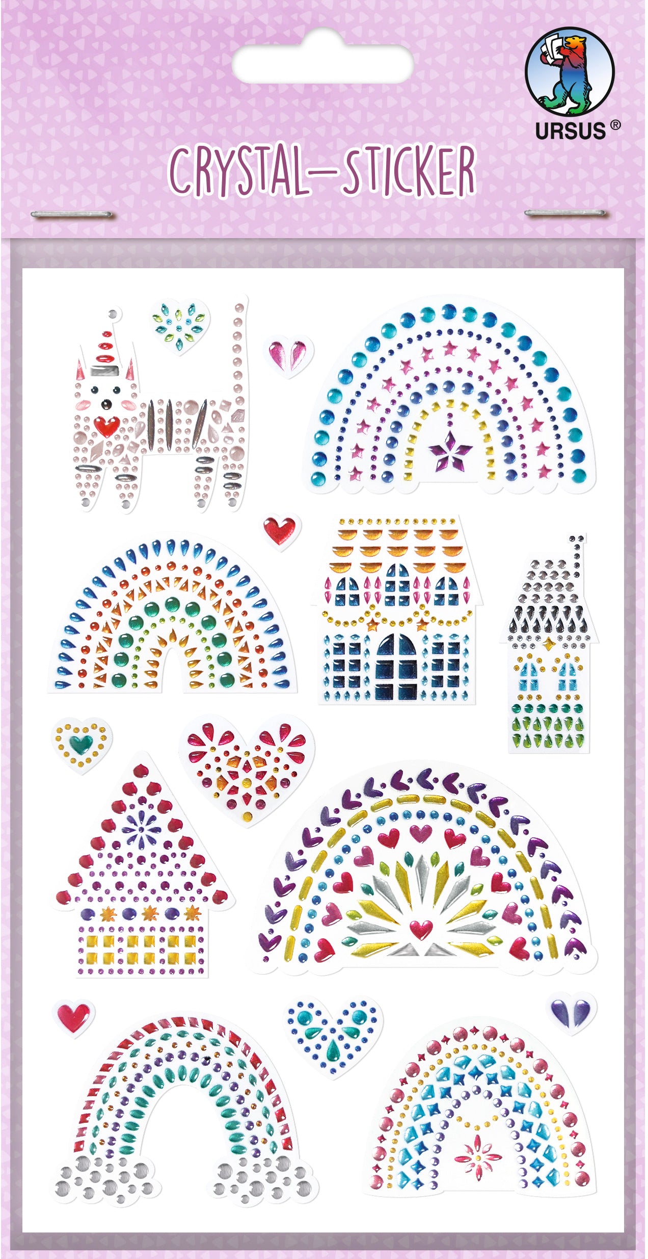 Ursus Crystal Sticker, Regenbogen, Glitzer, 16 Stk (1 Blatt)