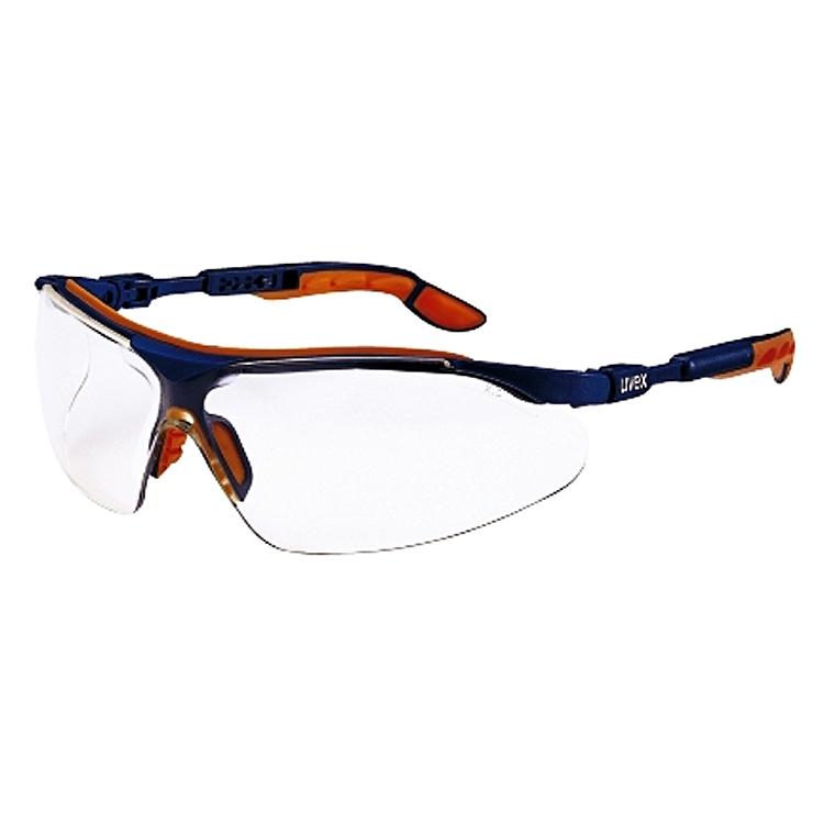 Uvex Schutzbrille i-vo 9160.065 – klar, kratzfest, UV-Schutz, blau/orange