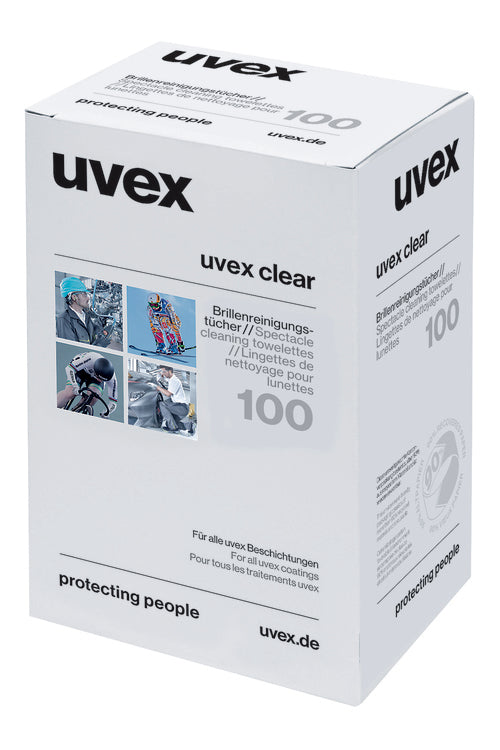 Uvex Feuchtreinigungstücher Dispenser – für Schutzbrillen, 100 Stk
