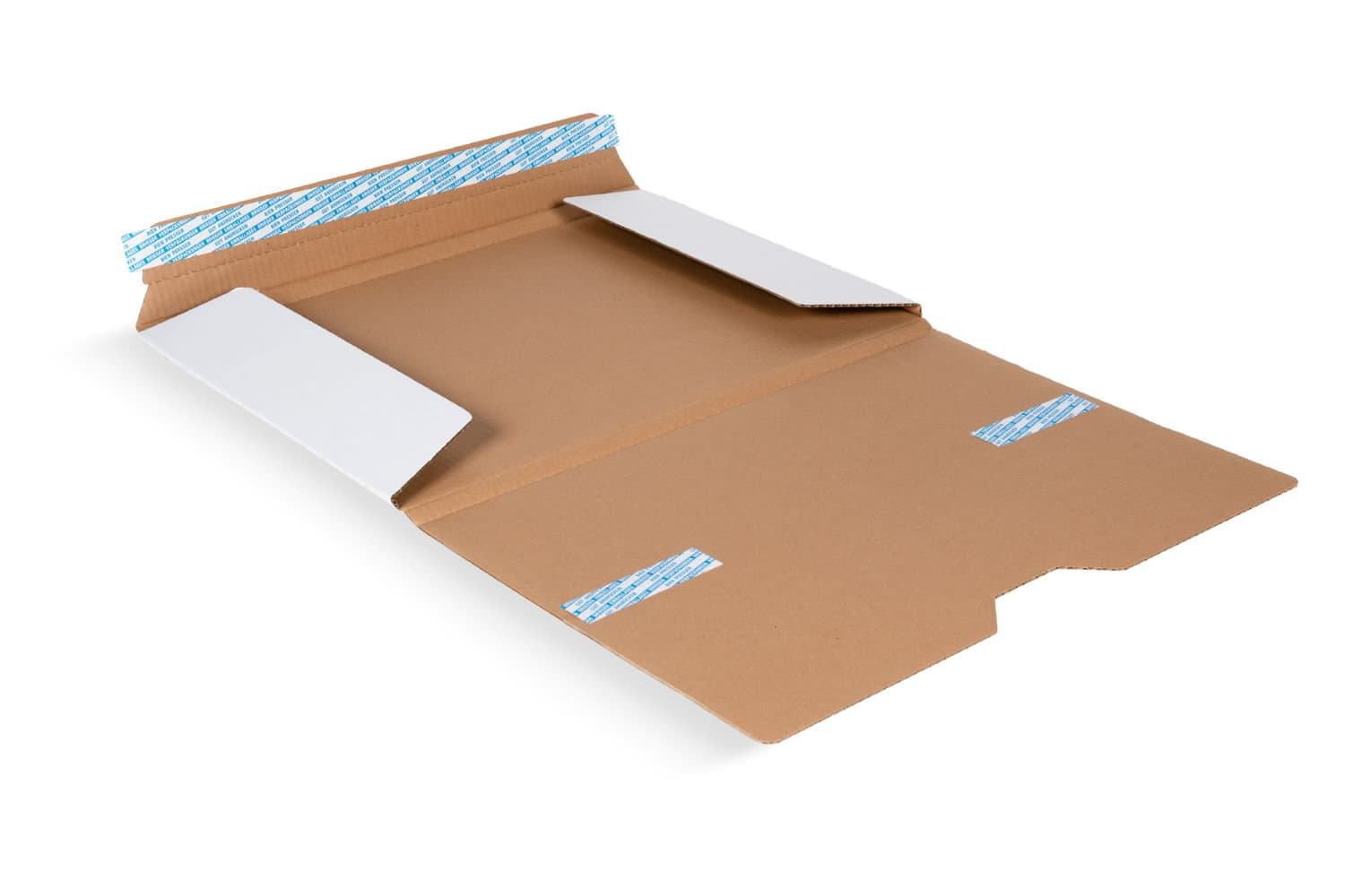 Brieger Karton-Versandtasche – 430 × 610 × 10 mm, selbstklebend, weiss – 1 Stk.