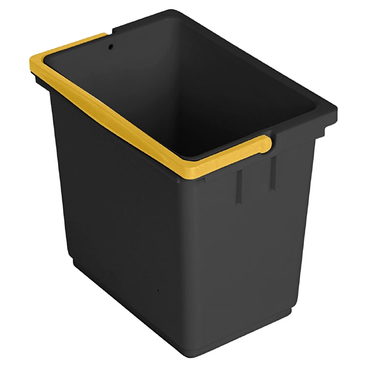 Vermop Putzeimer Equipe – 6 l, rechteckig, anthrazit mit gelbem Griff, 25,0 × 17,0 × 22,5 cm