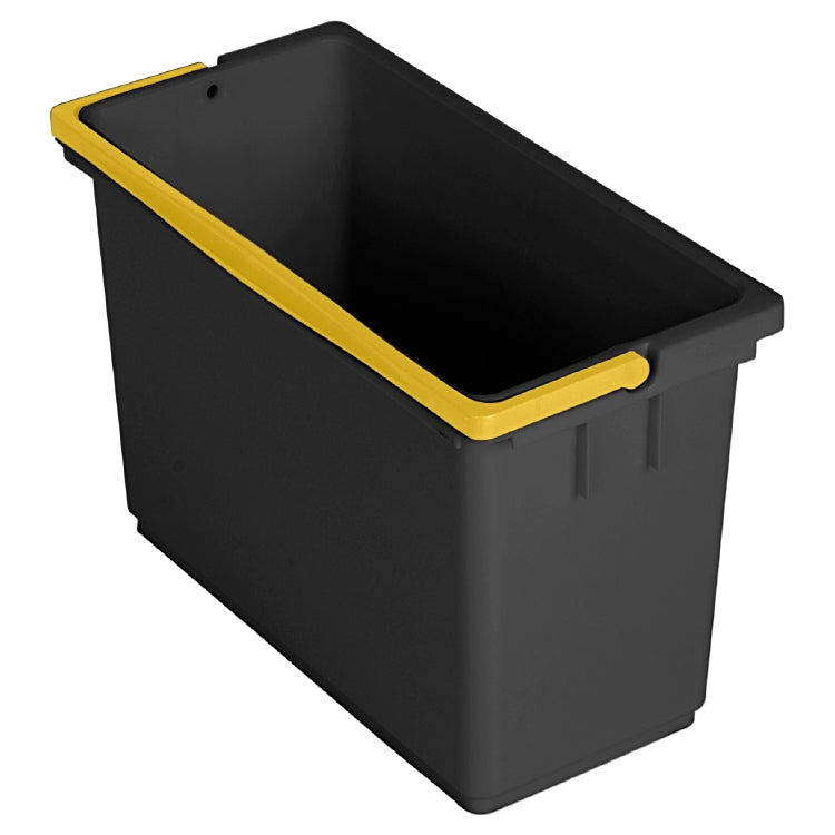 Vermop Putzeimer Equipe – 8 l – rechteckig – anthrazit mit gelbem Griff, 34,5 × 17,0 × 23,0 cm