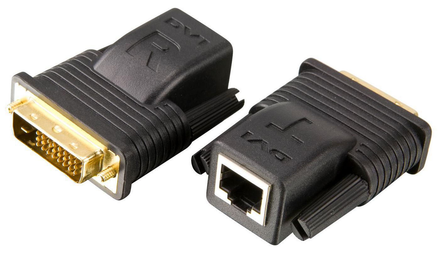 ATEN MiniExtender – DVI-D Extender-Set, über Cat5e, 1× DVI-Eingang / 1× DVI-Ausgang, 1080p, 20 m, HDCP, Schwarz
