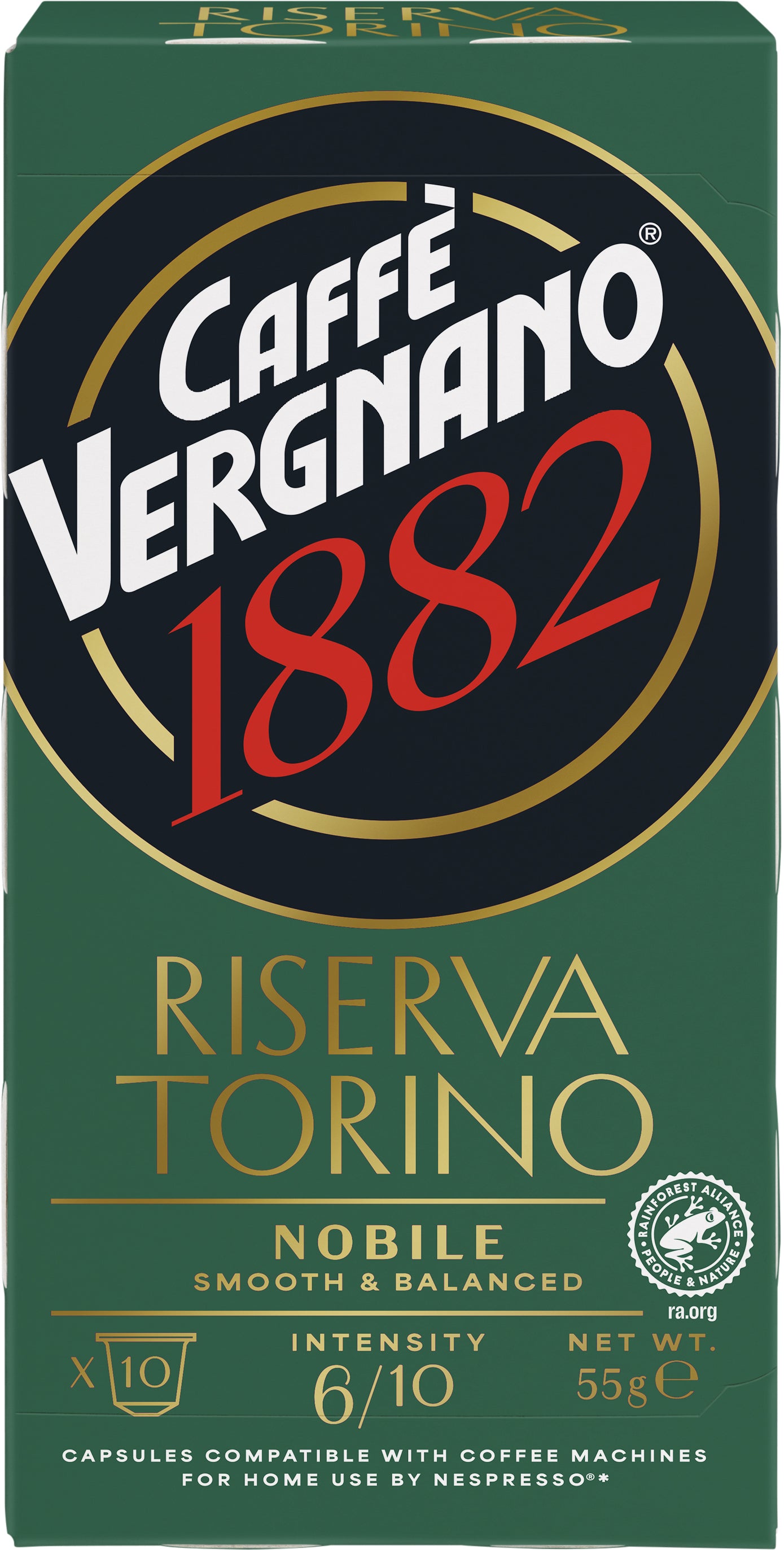 Vergnano Riserva Torino Nobile – Kapseln für Nespresso – Schokolade, 10 Kapseln