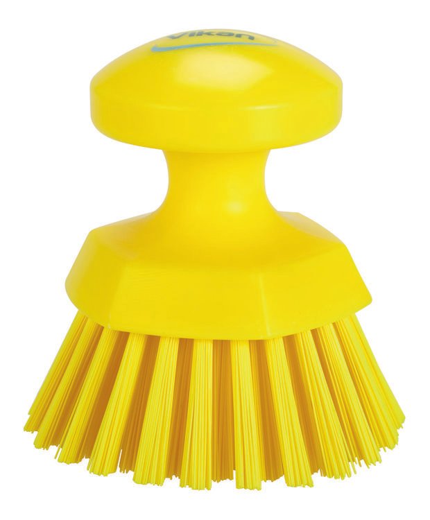 Vikan Scheuerbürste – Ø 11 cm, hart, Polyester, Polypropylen (PP), gelb