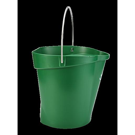 Vikan Putzeimer – 12 l, PP, grün, mit Edelstahlhenkel, 1 Stk.