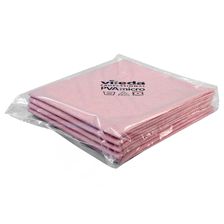 Vileda professional Mikrofasertuch PVAmicro – Rot – 38 × 35 cm – 5er-Set