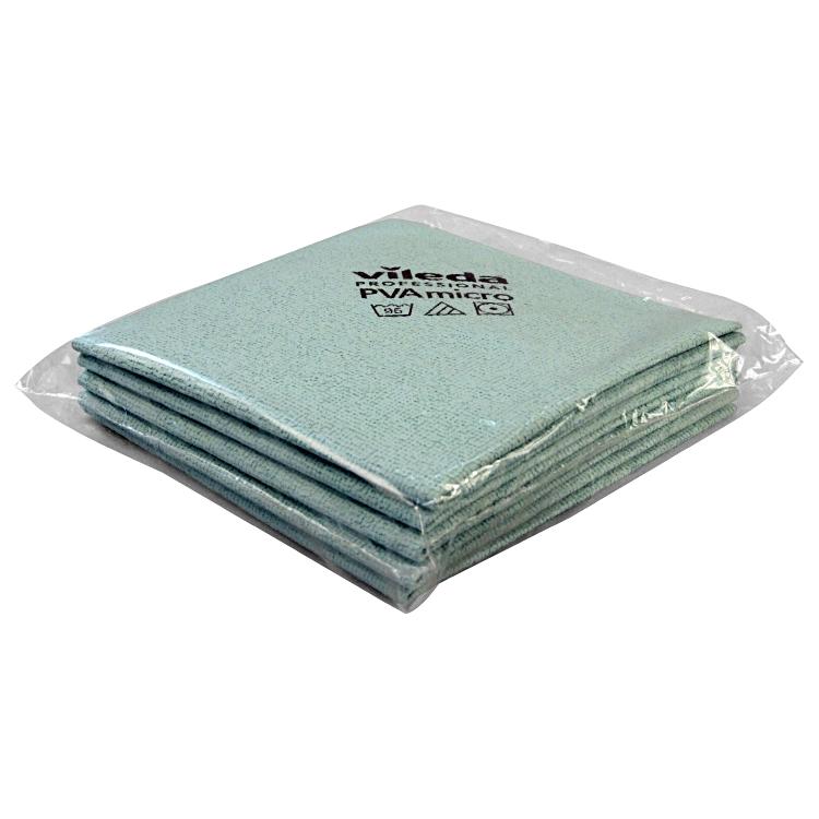 Vileda professional Reinigungstuch PVAmicro – Grün – 38 × 35 cm – PVA, Mikrofaser – 5er-Set