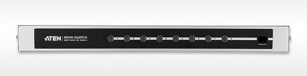 ATEN 1.3B – HDMI Switch, 8×1, WUXGA@60 Hz, 15 m, HDCP 1.4, IR, RS-232, Schwarz/Silber