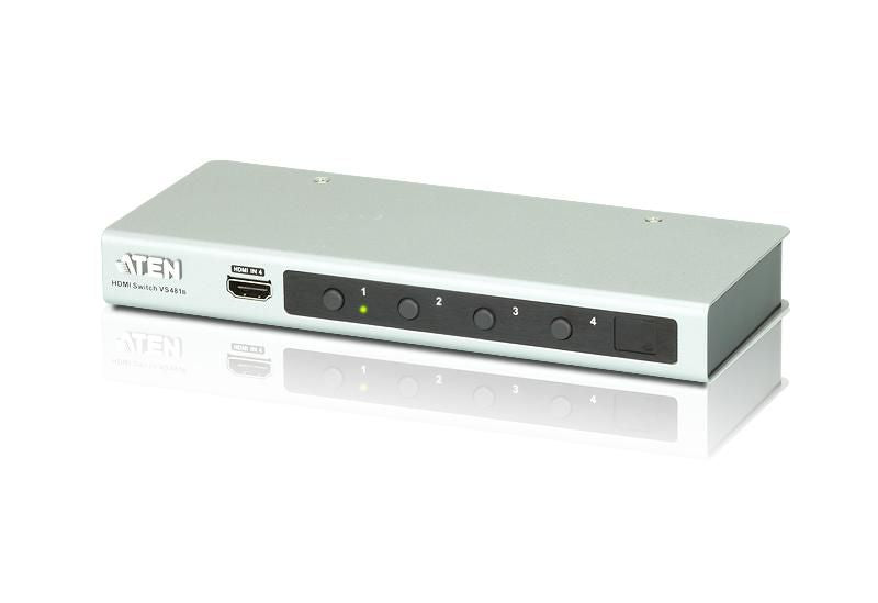 ATEN HDMI Switch, 4× HDMI In / 1× HDMI Out, 4K@60 Hz, 15 m, HDCP 2.2, RS-232, Fernbedienung