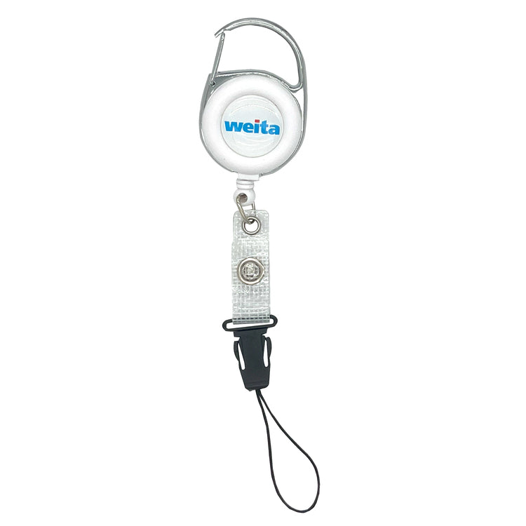 Weita Spenderhalter (Desinfektion) – für 150-ml-Kittelflaschen, Kunststoff, Ø2 cm, 60 cm Schnur, Weiss