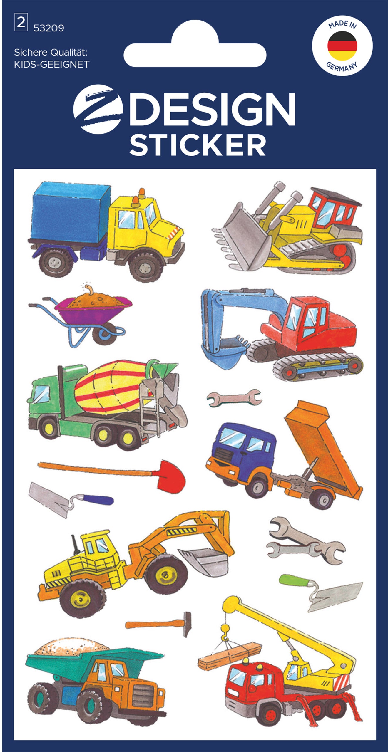 Z-design Sticker Kids, Baustelle, 16 Stk (2 Bögen)