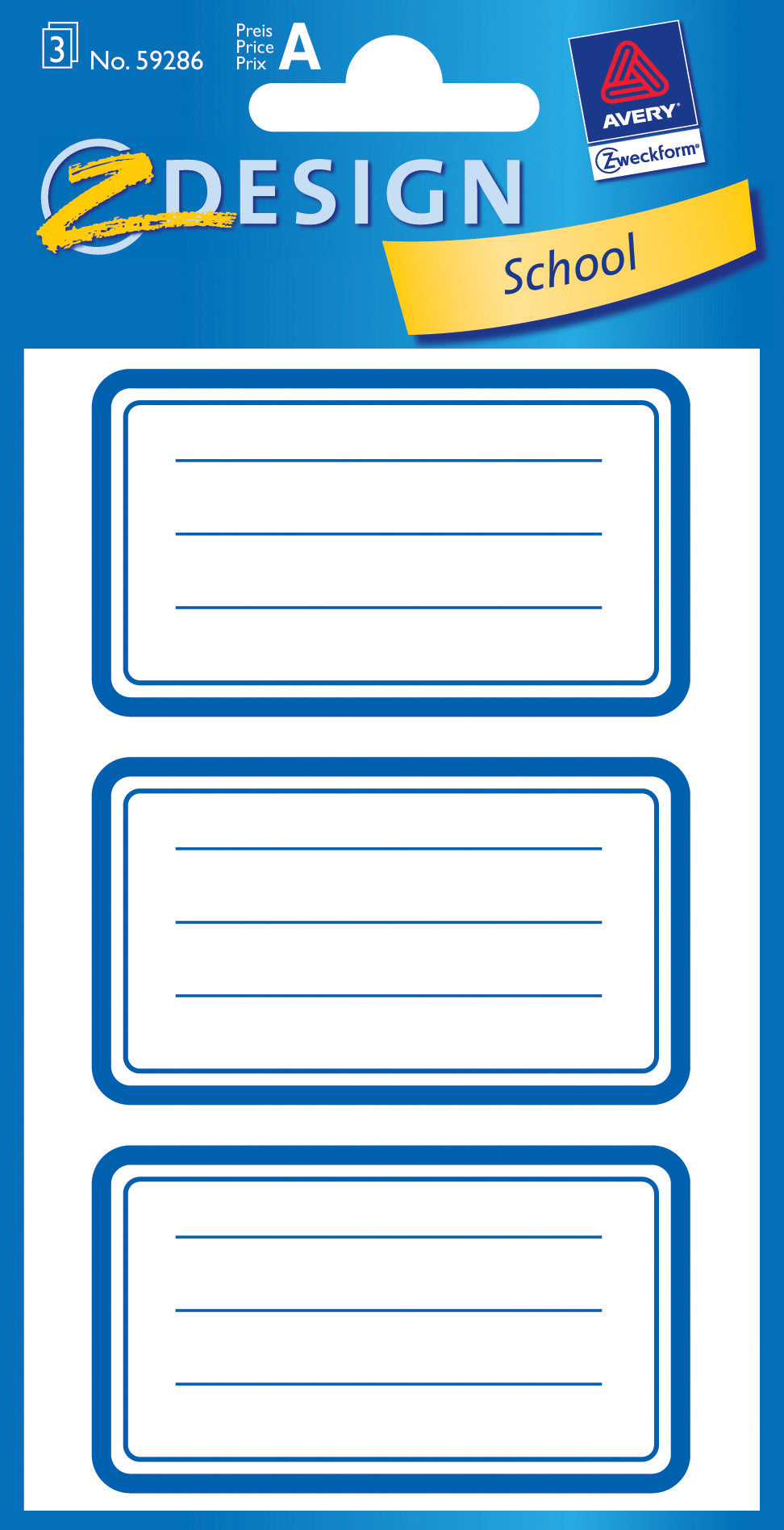 Z-design Haftetiketten – rechteckig 158 × 10 mm, Papier, Namen-Etiketten