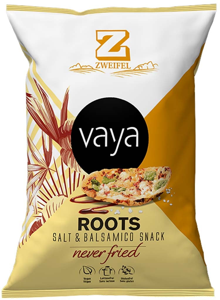Zweifel Vaya Roots Chips – Salz & Balsamico, glutenfrei, vegan – 80 g