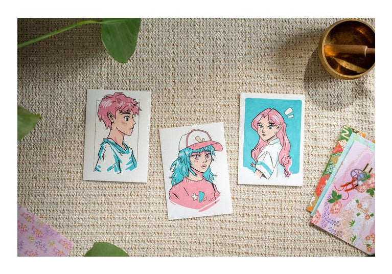Edding Kreativset Acrylic Marker Manga – 1 Faserzeichner, 4 Acrylic Marker