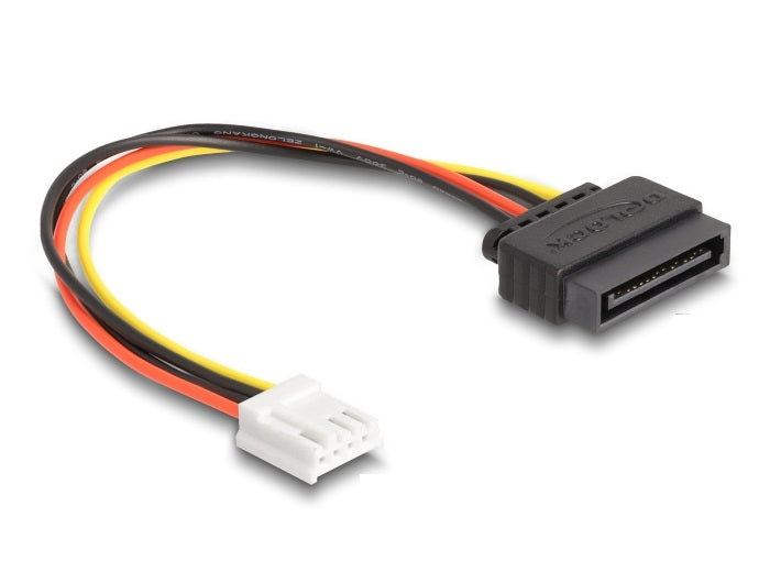 DeLOCK Spezial-Stromkabel – SATA 15-Pin zu Floppy 4-Pin, 0,15 m, schwarz