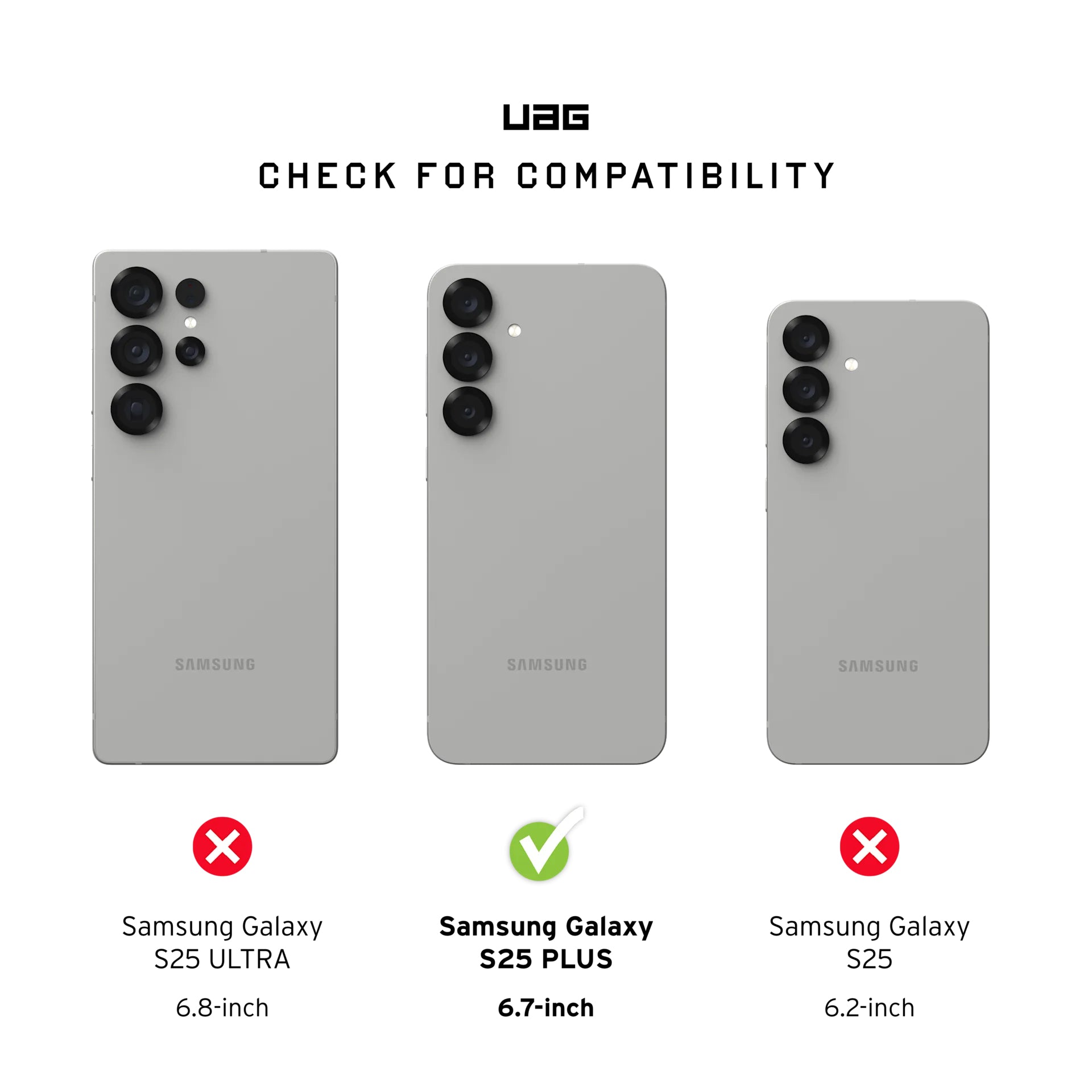 Urban Armor Gear Backcover – für Samsung Galaxy S25+ – Grau/Titan – Kunststoff – MagSafe-kompatibel