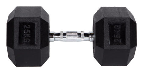 Fitcom Kurzhantel, 25 kg pro Kurzhantel – Schwarz, Gummi