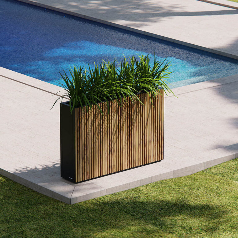 Herstera Pflanzkübel – 120 × 80 × 40 cm – Stahl (verzinkt), schwarz