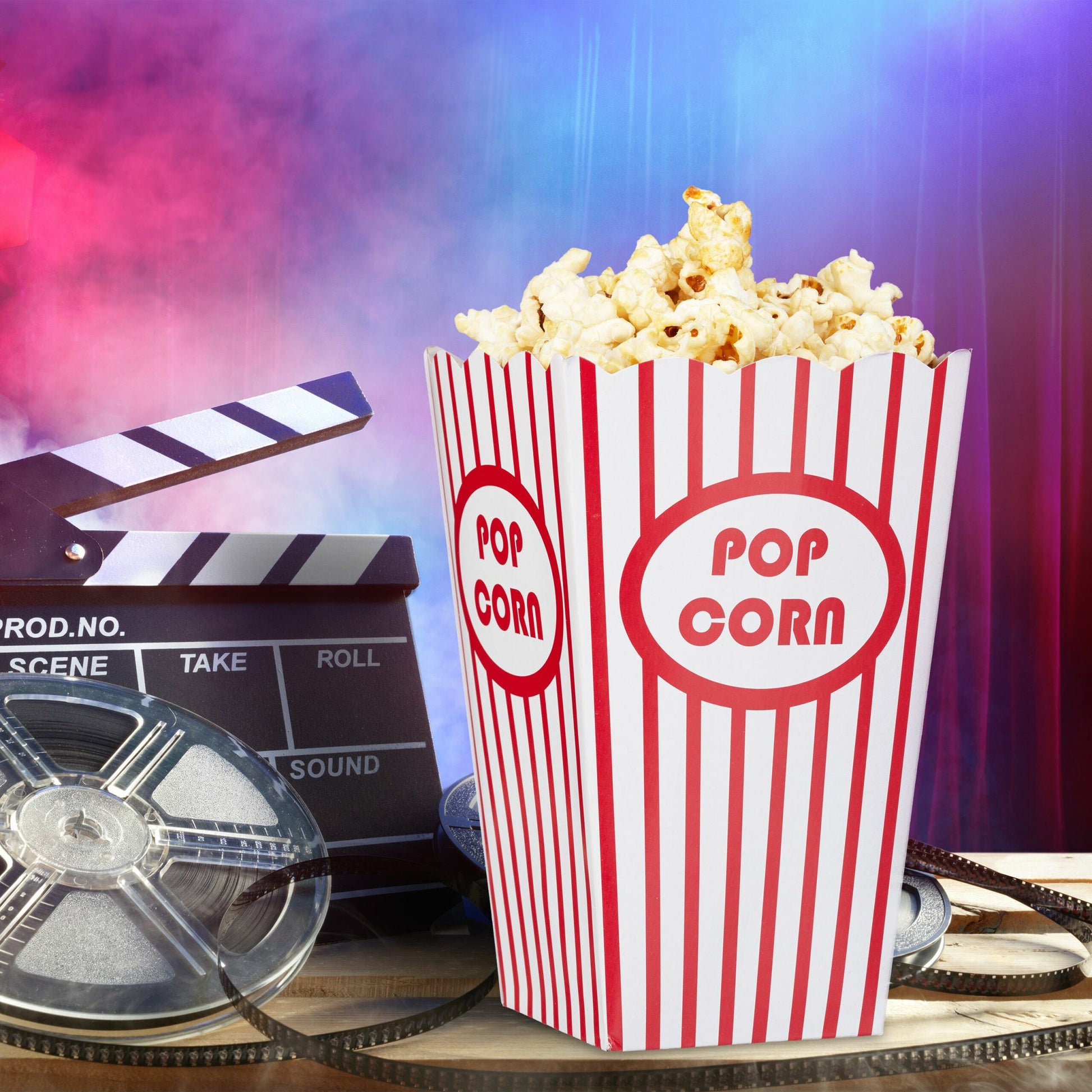 Relaxdays Popcorntüten, Papier/Karton – 16 × 10,5 × 10,5 cm, Rot/Weiss – 60 Stk.