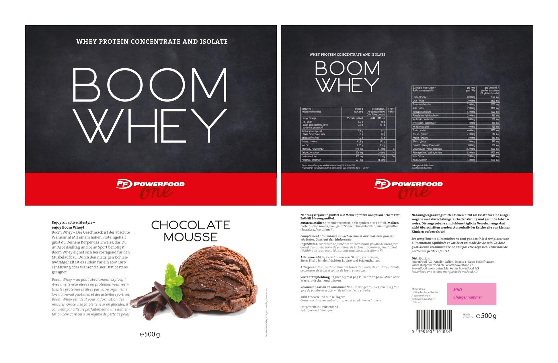 PowerFood Whey Protein Schokolade – 500 g