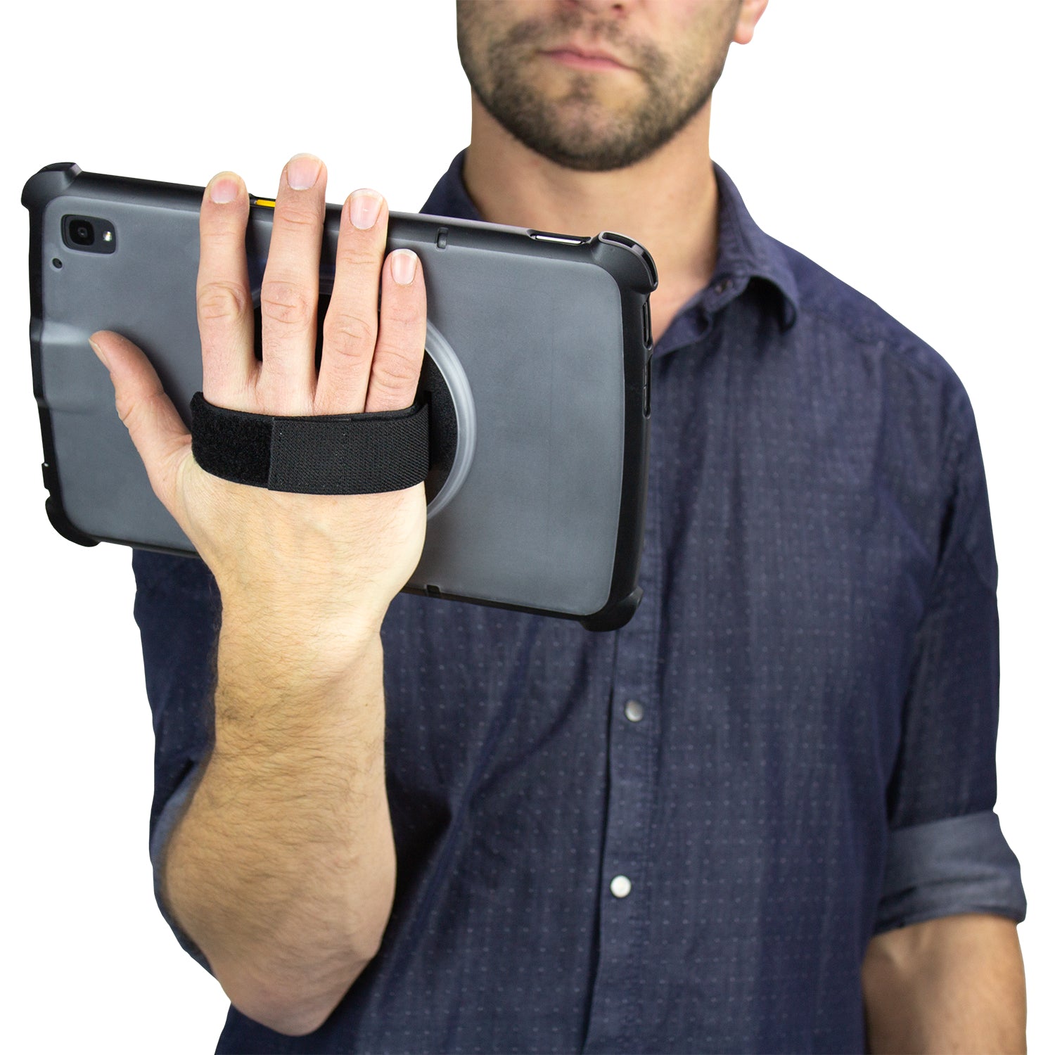 InfoCase Dreh-Handschlaufe für Zebra ET40/45 – Schwarz, Transparent