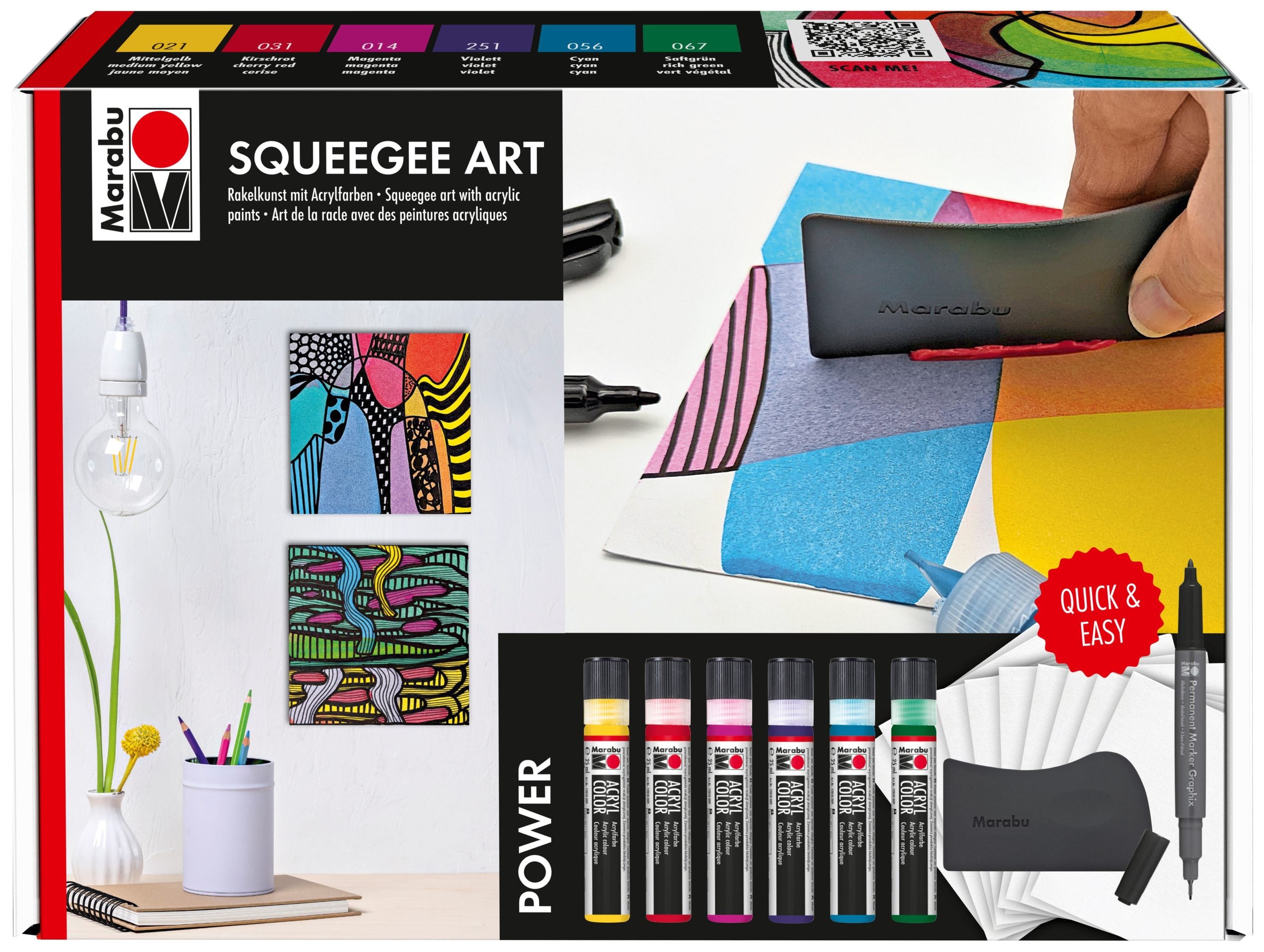 Marabu Acrylfarbe – Set, Mehrfarbig