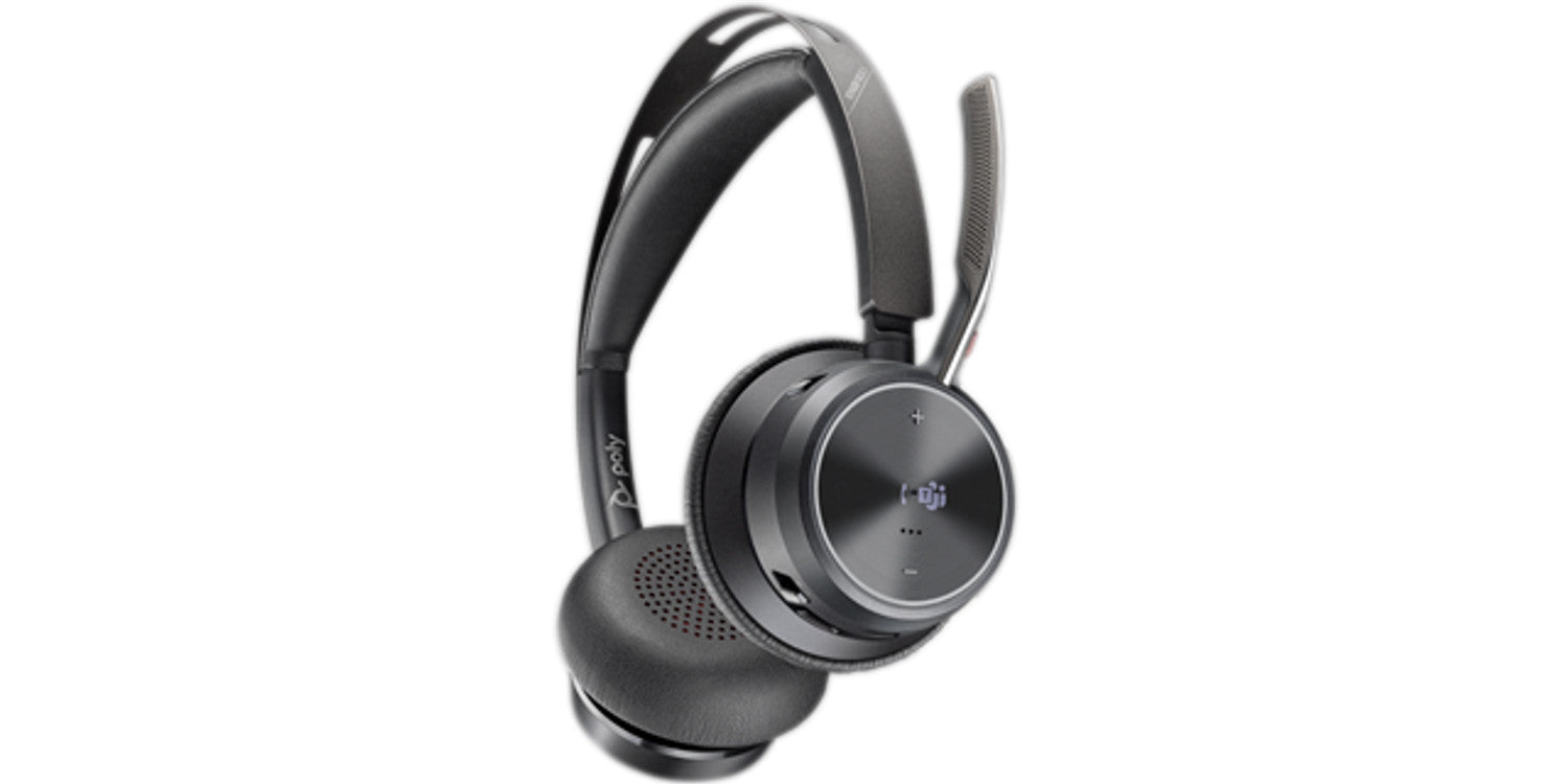 HP Poly Voyager Focus 2-M Office-Headset – Over-Ear, Stereo, Kabel + BT, ANC, mit USB-A-Dongle, Schwarz