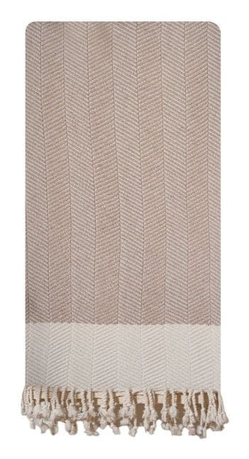 Foutastic Strandtuch Baliksirti – 90 × 180 cm, Beige, 90% Baumwolle/10% Polyester