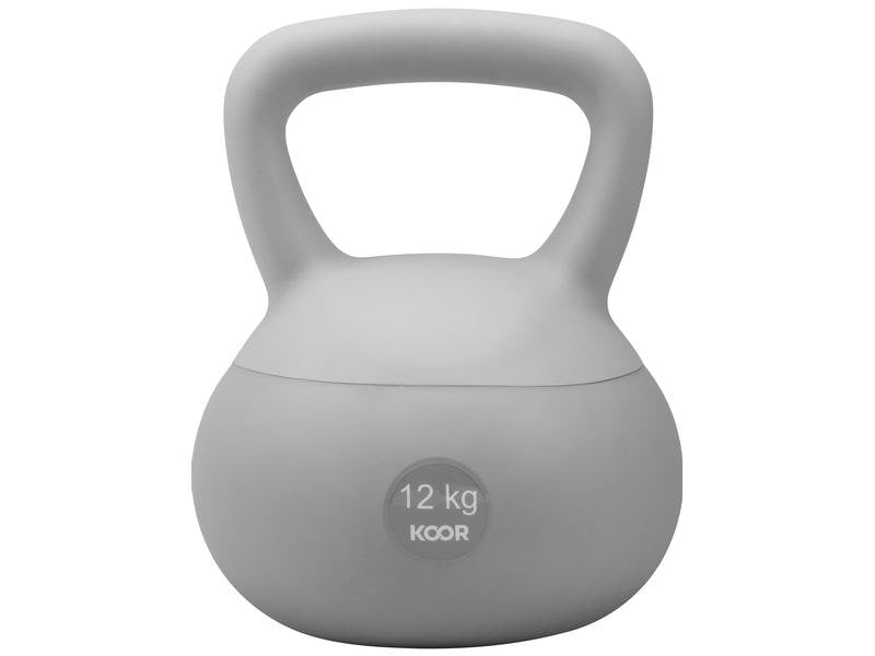 KOOR Kettlebell F00945, 12 kg, Ø 21,5 cm, 31 cm hoch – Sand/PVC