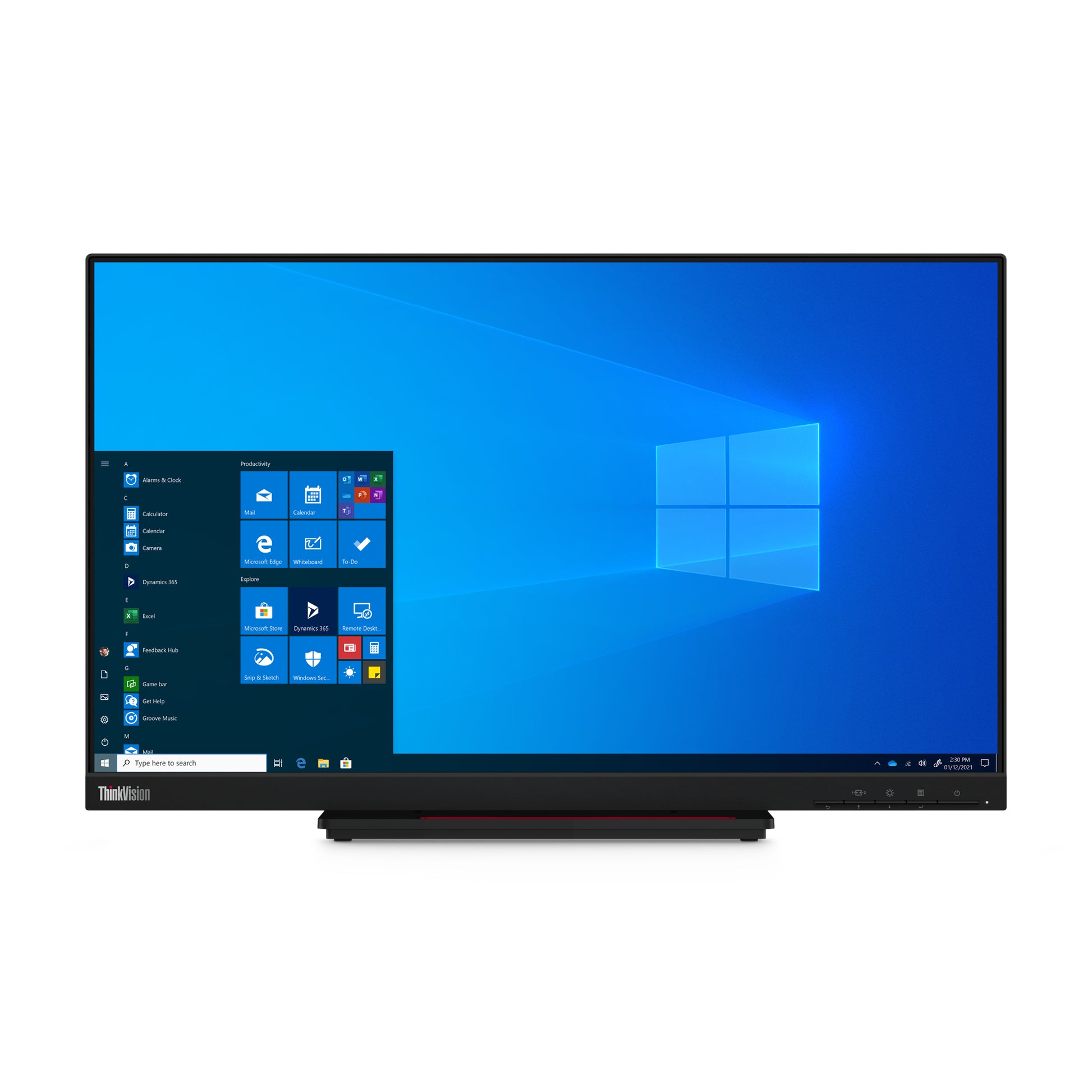 Lenovo T24t-20 – Monitor, 23,8", 1920 × 1080 (Full HD), Touch, VGA, HDMI, DisplayPort