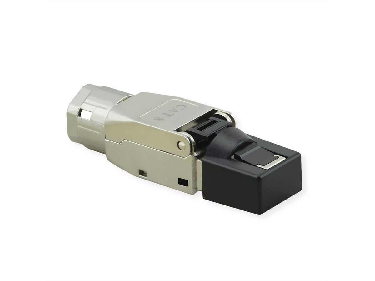 VALUE RJ-45-Stecker – Cat8.1 (Klasse I), feldkonfektionierbar, geschirmt, silber, für AWG 22–26, 5,0–8,5 mm