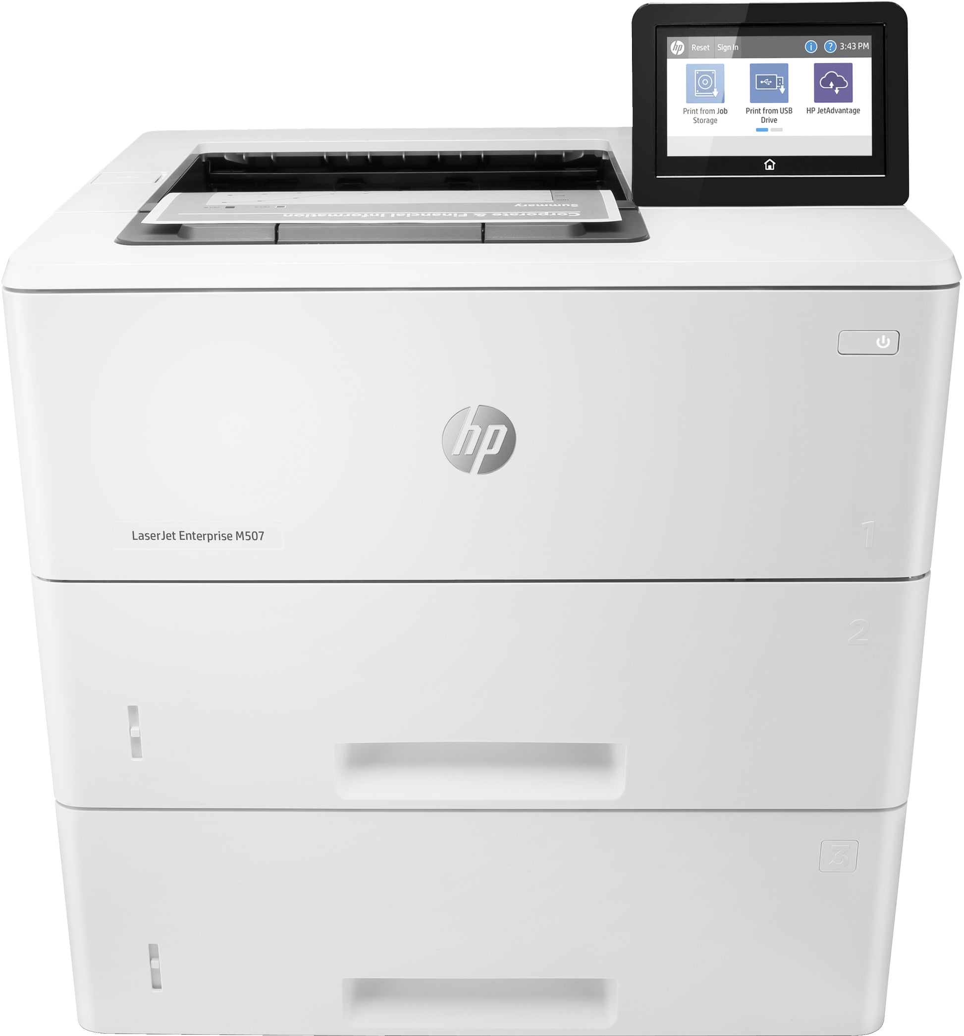 HP LaserJet Enterprise M507x – Schwarz-Weiss, A4, Duplex, WLAN, LAN, USB, 43 Seiten pro Minute, AirPrint, Mopria