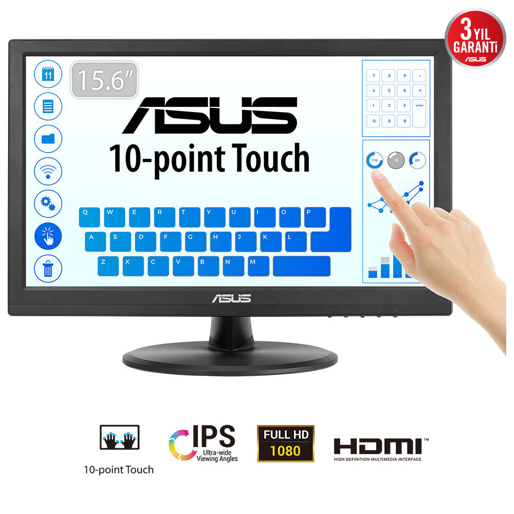ASUS VT169HE (90LM09V1-B01170) – 15,6" Touch, 1920 × 1080 (Full HD), IPS