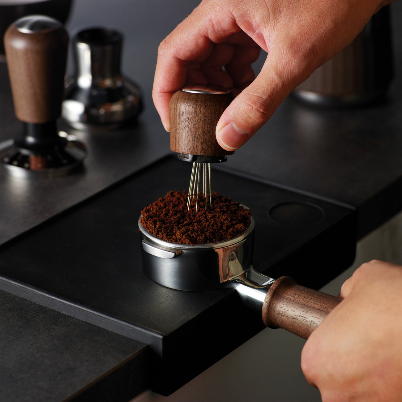 Sage Tamper – Ø 5,4 cm – für 54 mm Siebträger – Walnuss/Edelstahl