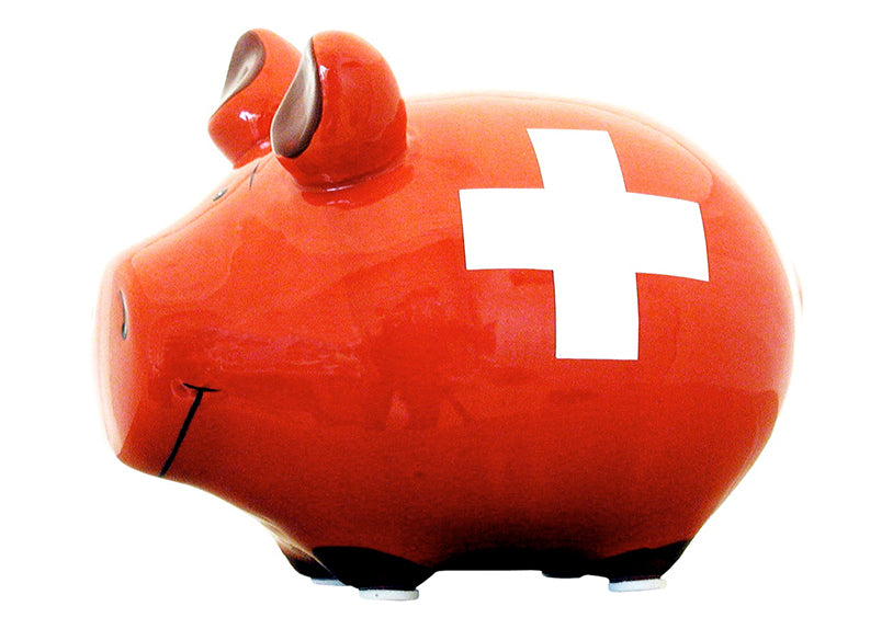 G. Wurm Spardose Schwein – Keramik, Rot – 3-teilig – 12,5 × 9 × 9 cm