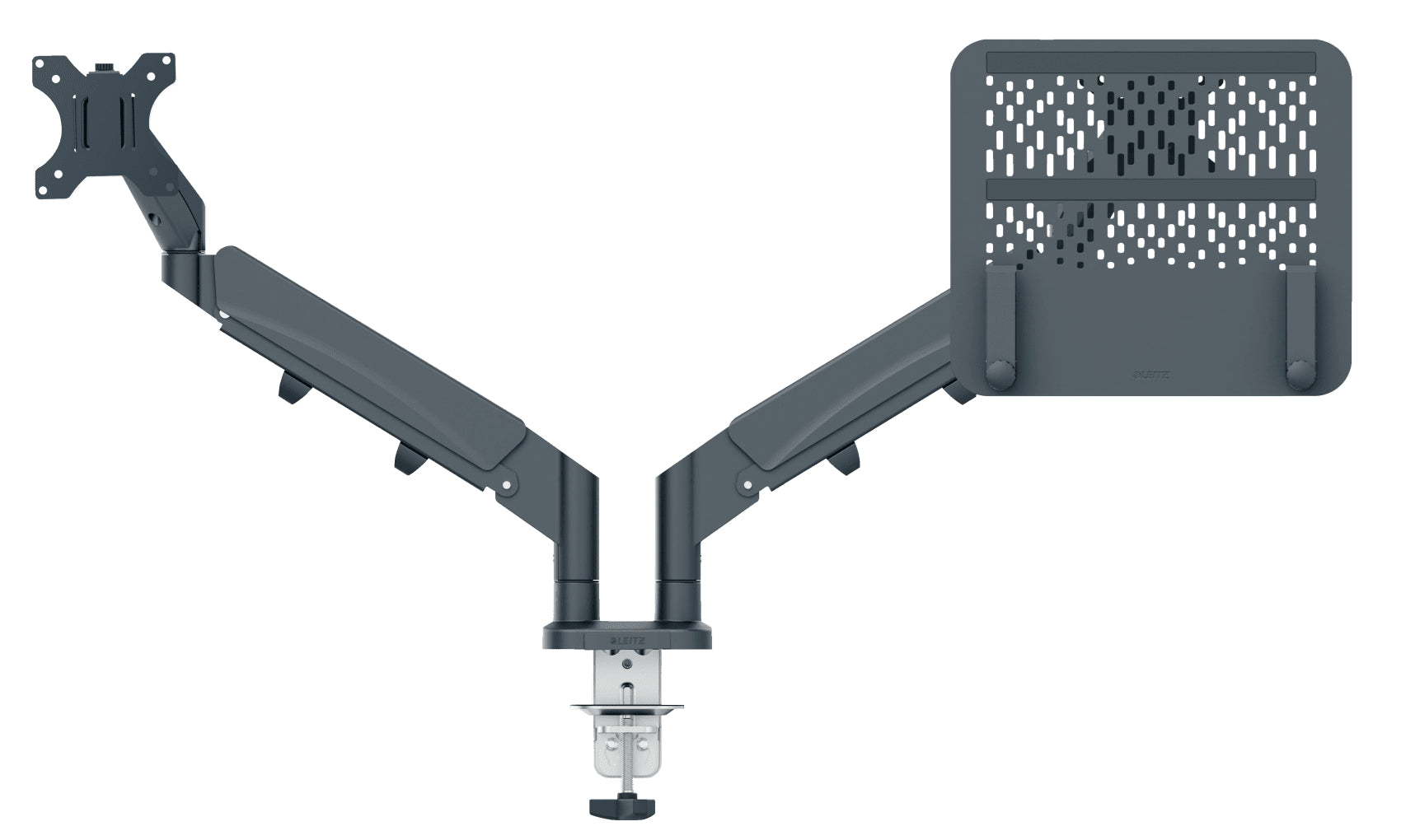 Leitz Ergo 65380089 – Monitorarm, Tischklemme/Tischdurchführung, bis 32", VESA 75 × 75/100 × 100 mm, 9 kg