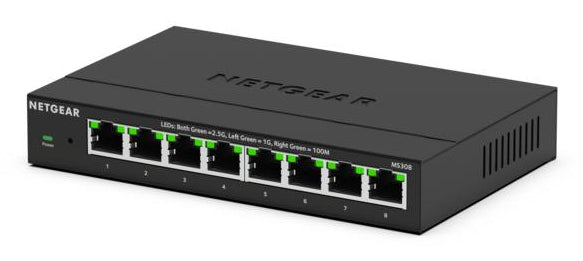 NETGEAR MS308-100EUS – Switch – 8×2.5G, Schwarz, Wandmontage