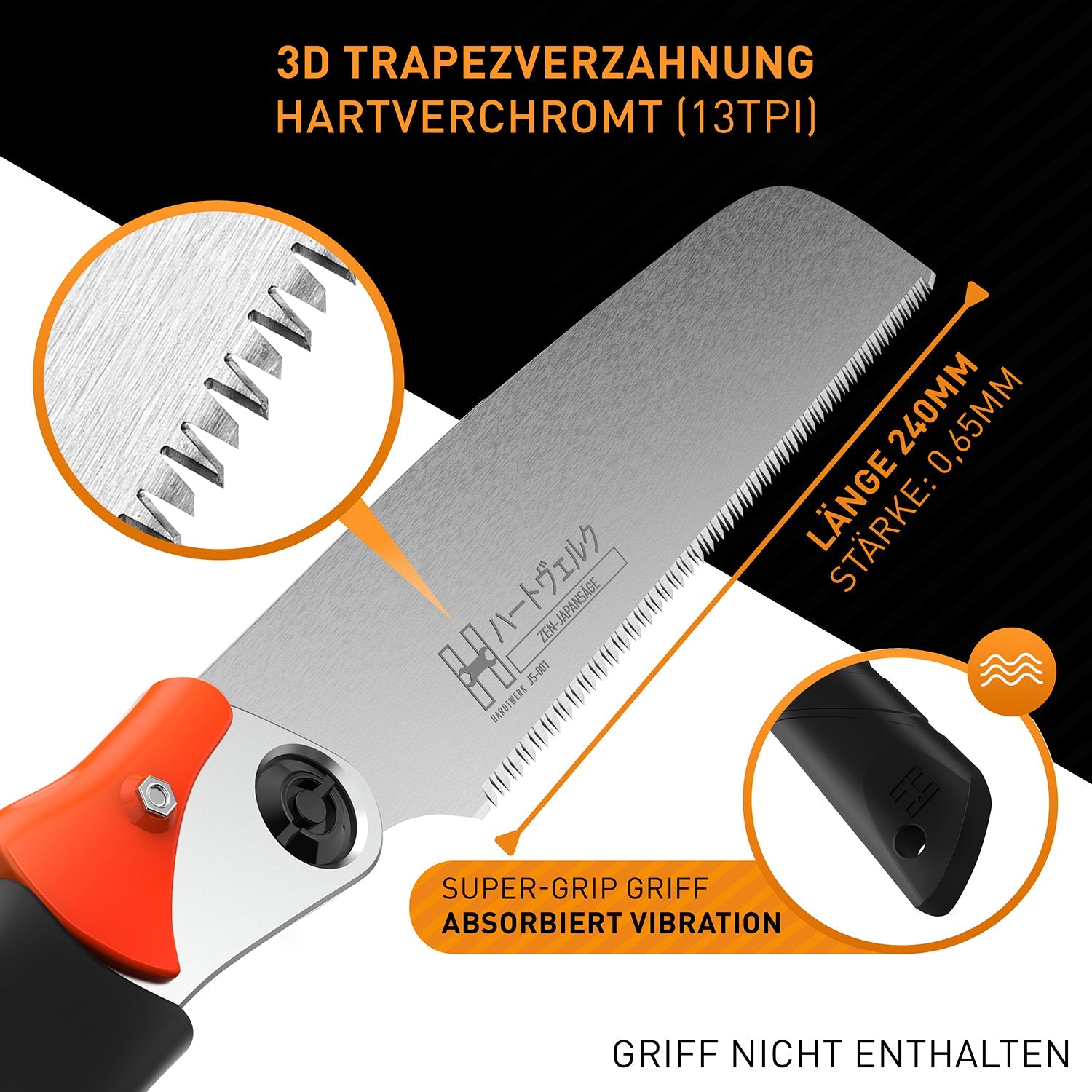 Hardtwerk Ersatzmesser 240 × 0,65 mm Karbonstahl – für Feinsäge – für Kataba Säge
