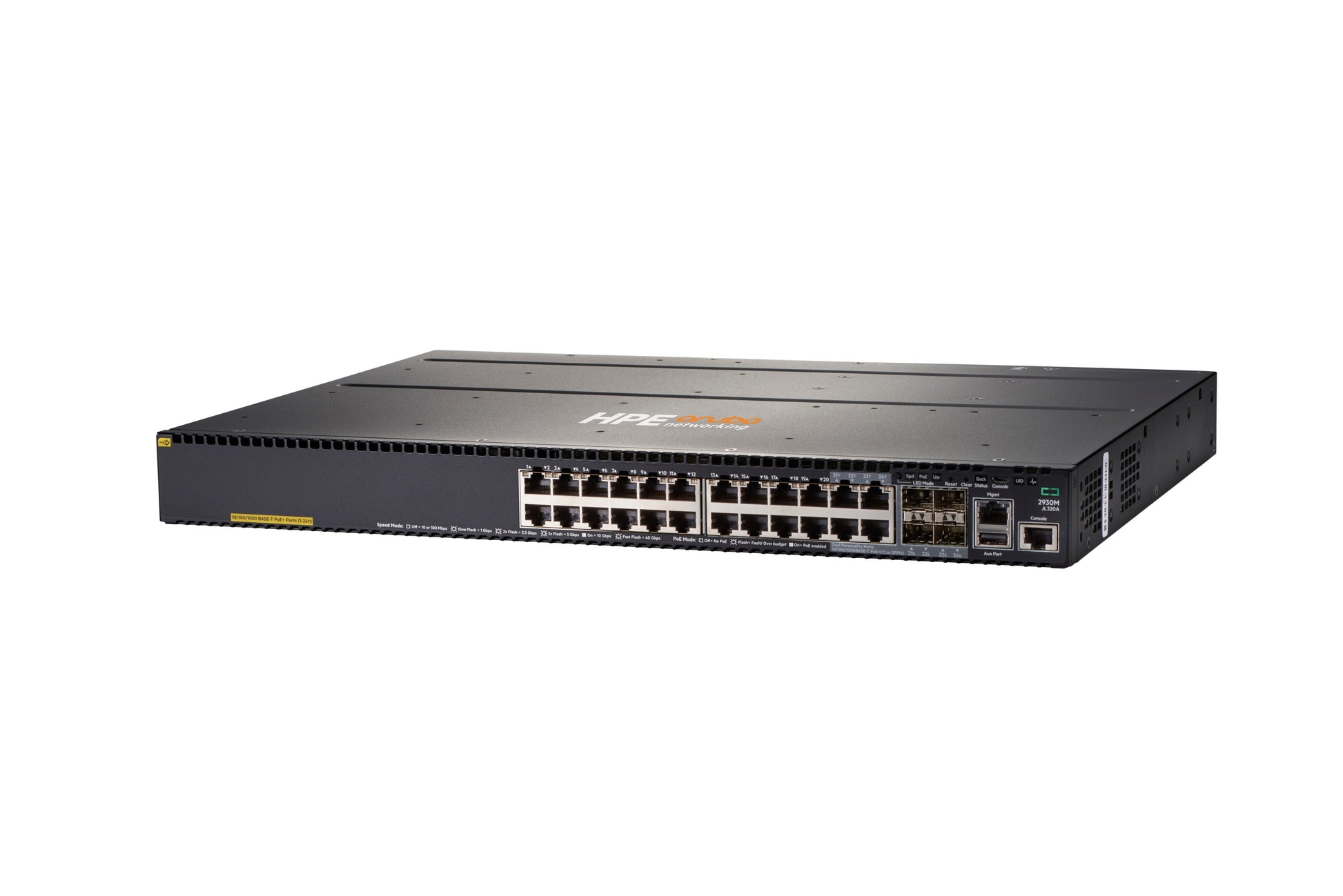 HPE 2930M-24G JL320A – Managed Switch – 20×GbE, 4×SFP, L3, PoE+ 720 W, 1U