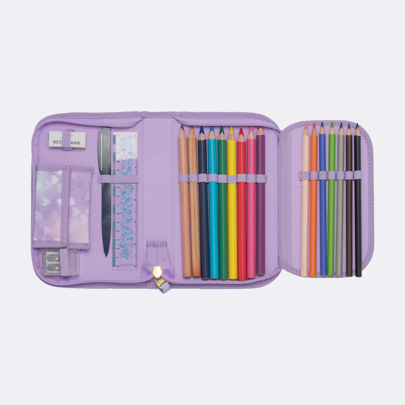 Beckmann Schulrucksack Active Air Flx – 6-teilig – Einhorn Prinzessin Violett