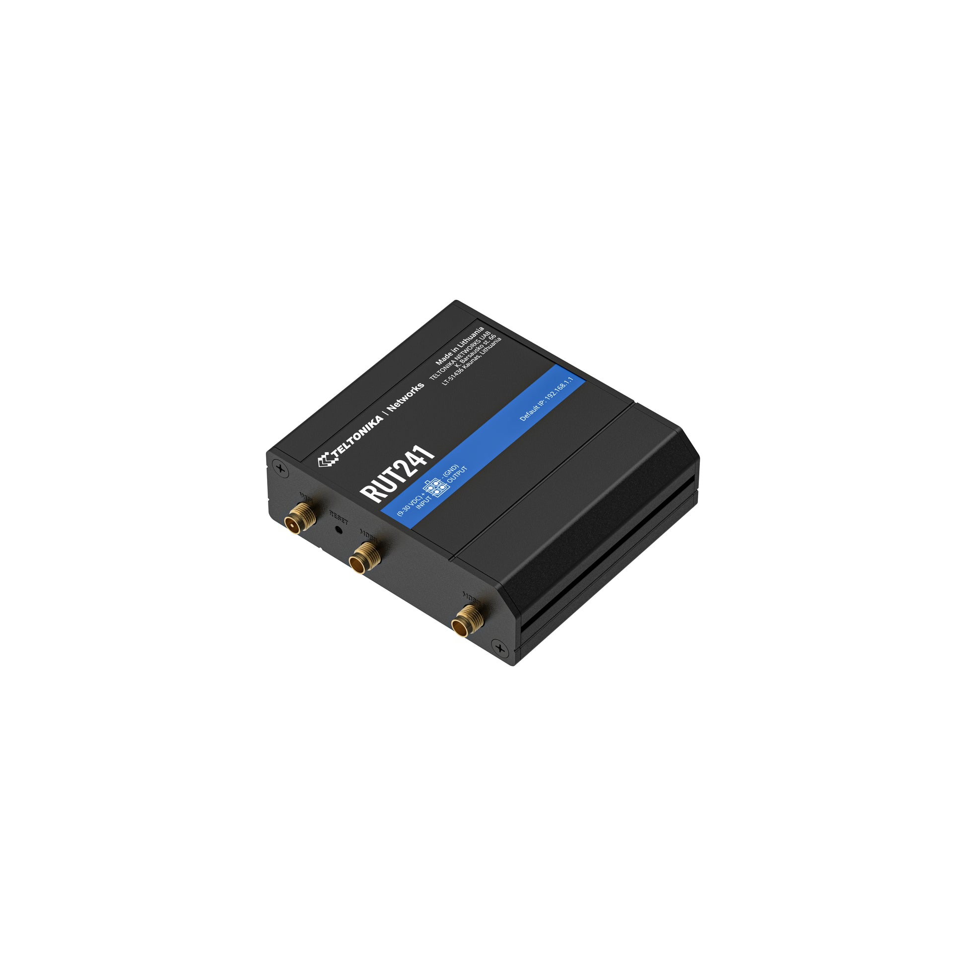 Teltonika RUT241 – LTE Router, Wi‑Fi 4, 2,4 GHz, 1× Fast Ethernet, 1× SIM, 9–30 V, Schwarz
