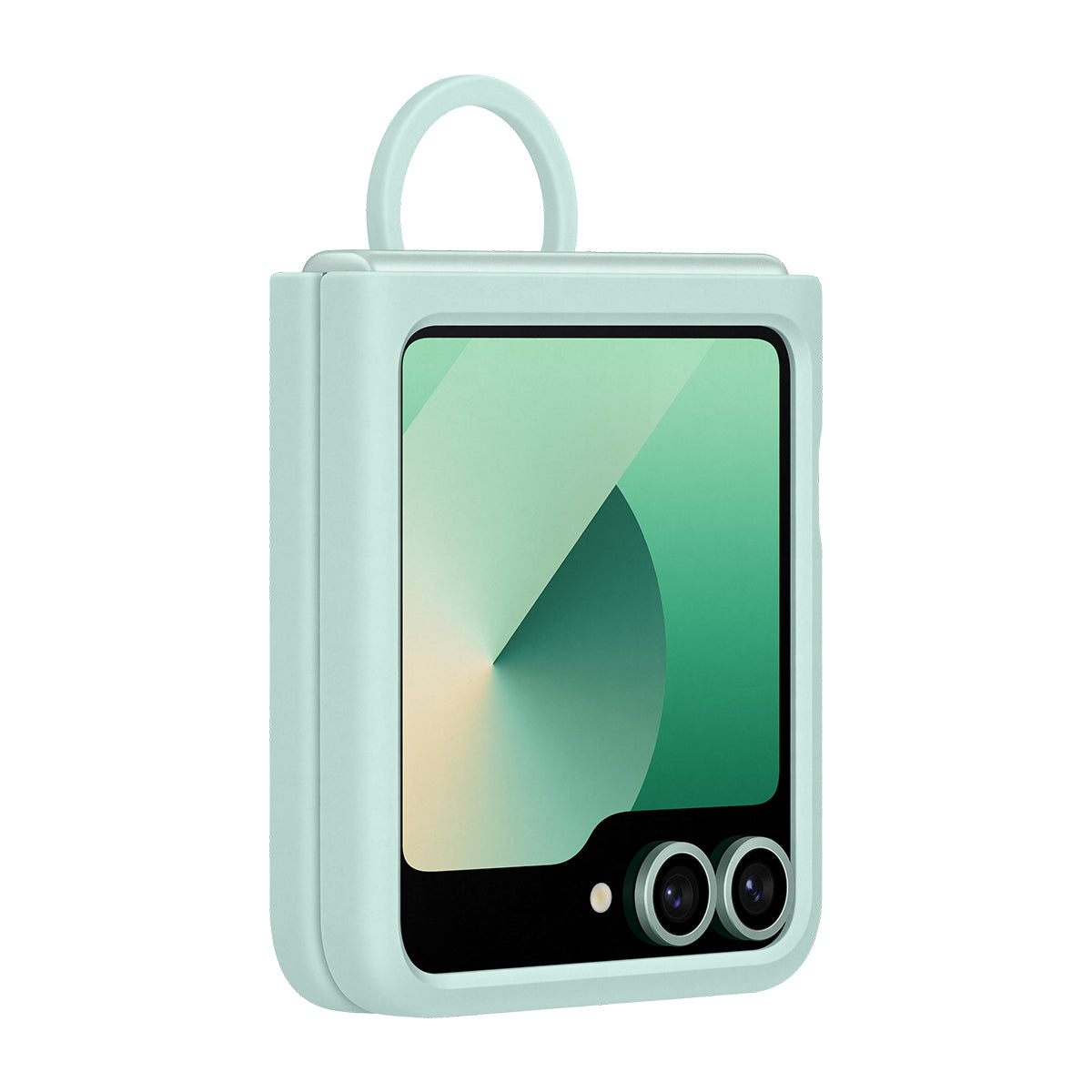 Samsung Backcover – für Samsung Galaxy Z Flip6, Silikon, Mint, mit Ring