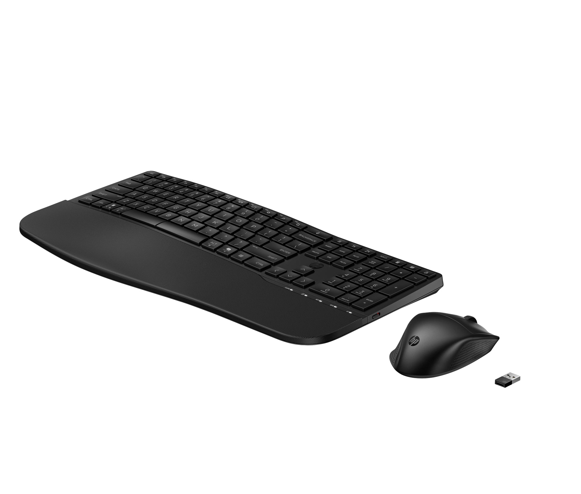 HP 680 Comfort – Tastatur- und Maus-Set – Bluetooth & 2,4 GHz (USB-A Empfänger) – mit Handballenauflage – Schwarz