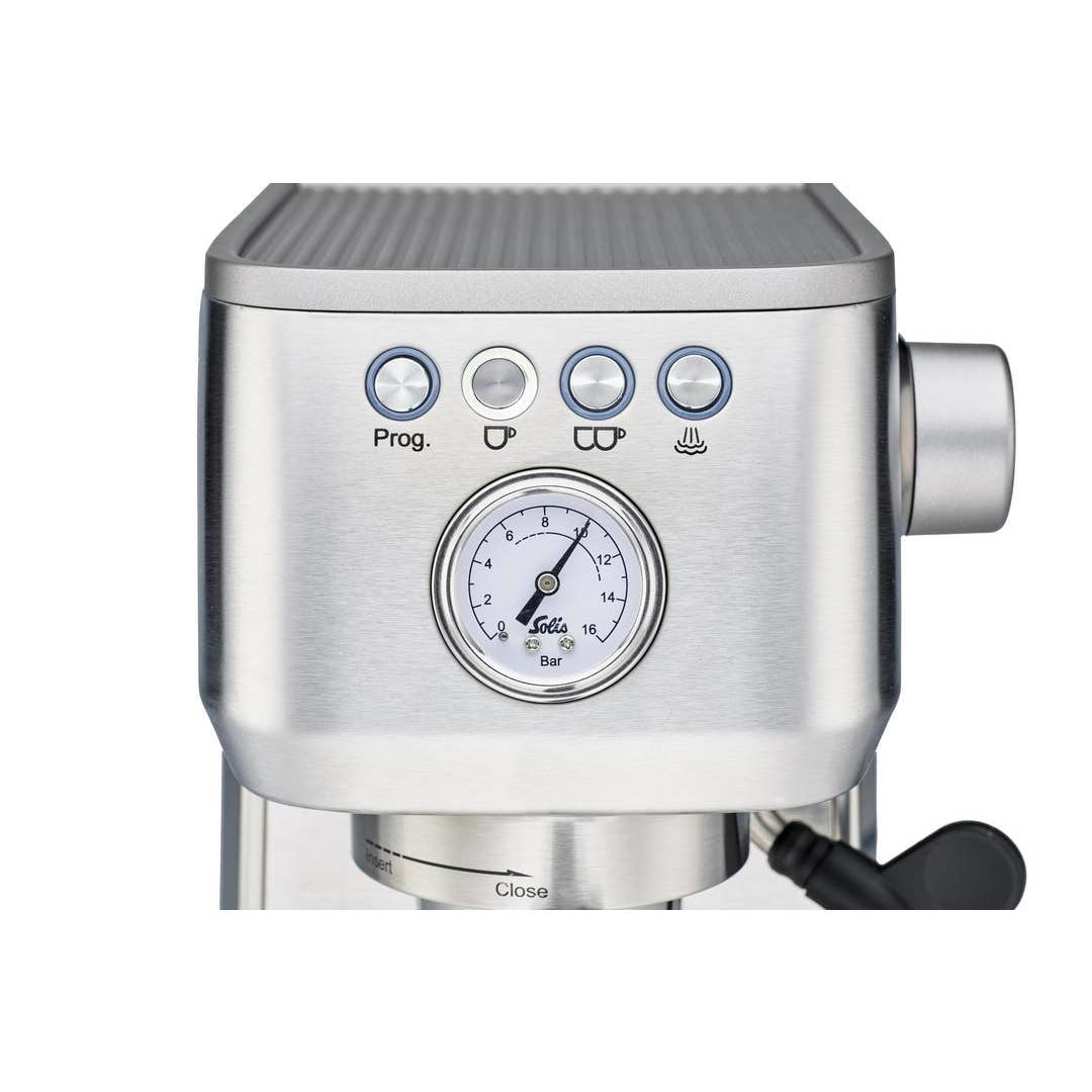 Solis Barista Perfetta Plus Typ 1170 Siebträgermaschine – 15 bar, 1,7 l, 2 Tassen, Silber